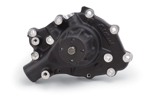 Edelbrock ED88413 Victor Series Aluminium Water Pump - Black Ford 289-302-351W Right Hand Inlet W/ Back Plate 5/8" Pilot Shaft ED88413