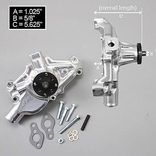 Edelbrock ED8892 Edelbrock Chev SB Victor Series H/V Polished Water Pump Rev Rotation ED8892