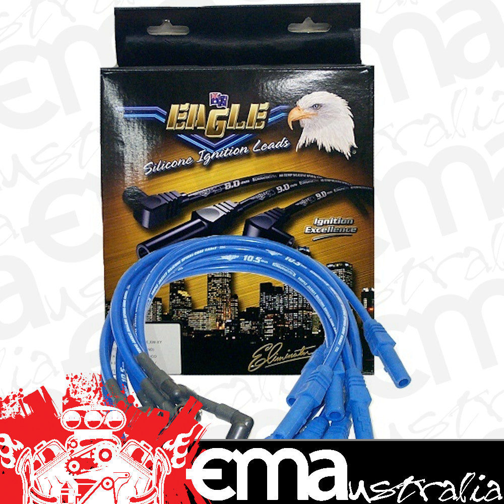 Eagle ELE105812 10.5mm Eliminator Series II Under Exhaust Manifold Lead Set - Blue SB Chev w/ STD Cap 90¡á Distributor & 90¡á Spark Plug