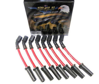 Eagle ELE1058591R 10.5mm Eliminator Series II Over Rocker Cover Lead Set - Red suit Chev LS1 w/ 135¡ Coil Boot & 180¡ Spark Plug