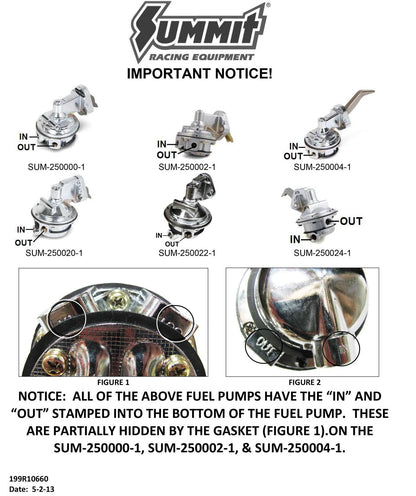 Engine Master Australia EMA-250020-1 Master Chev SB V8 Mechanical Fuel Pump 110 Gph 8 PSI 3/8 Npt