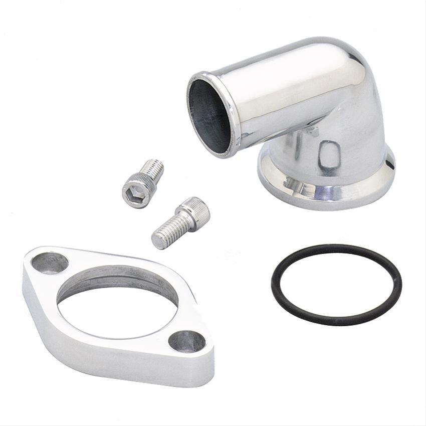 Engine Master EMA-371101 Chev SB BB Aluminum Water Neck 90-Degree Polished