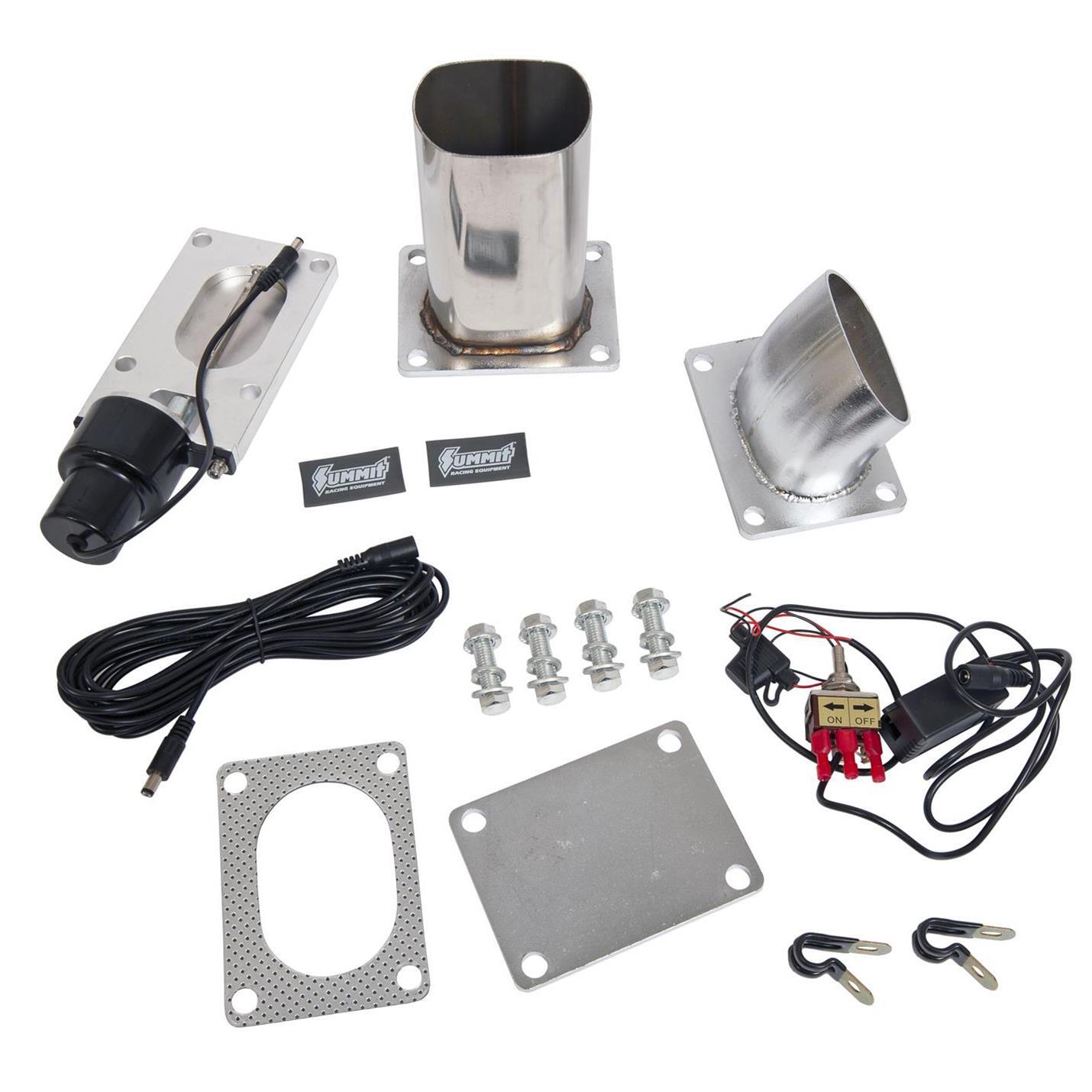 Engine Master EMA-670103-2 670103-2 Oval Electric Exhaust Cutouts 3" Electric Aluminum Bolt-On