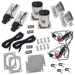 Engine Master EMA-670103-2 670103-2 Oval Electric Exhaust Cutouts 3" Electric Aluminum Bolt-On