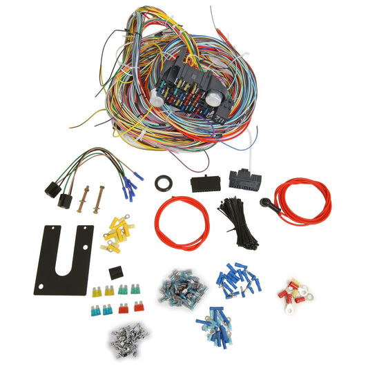 Engine Master EMA-890048 28-Circuit Universal Wiring Harnesses Wiring Harness 28-Circuit Dash Ignition Front Mount Fuse
