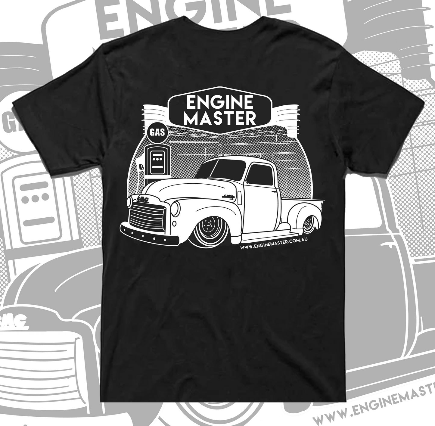 Engine Master 1950 GMC Pick-Up Truck Lowrider T-Shirt