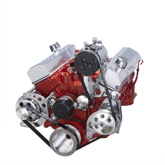 CVF 350-SERPENTINE-AC-C-EWP Chevy Small Block Serpentine Conversion - AC Alternator & Power Steering Electric Water Pump