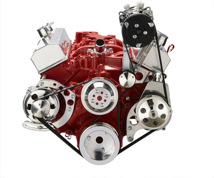 CVF 350-SERPENTINE-AC-C Chevy Small Block Serpentine Conversion - AC Alternator & Power Steering Long Water Pump