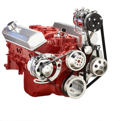 CVF 350-SERPENTINE-AC-C Chevy Small Block Serpentine Conversion - AC Alternator & Power Steering Long Water Pump