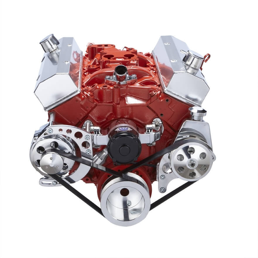 CVF 350-SERPENTINE-PS-C-EWP Chevy Small Block Serpentine Conversion - Power Steering Electric Water Pump