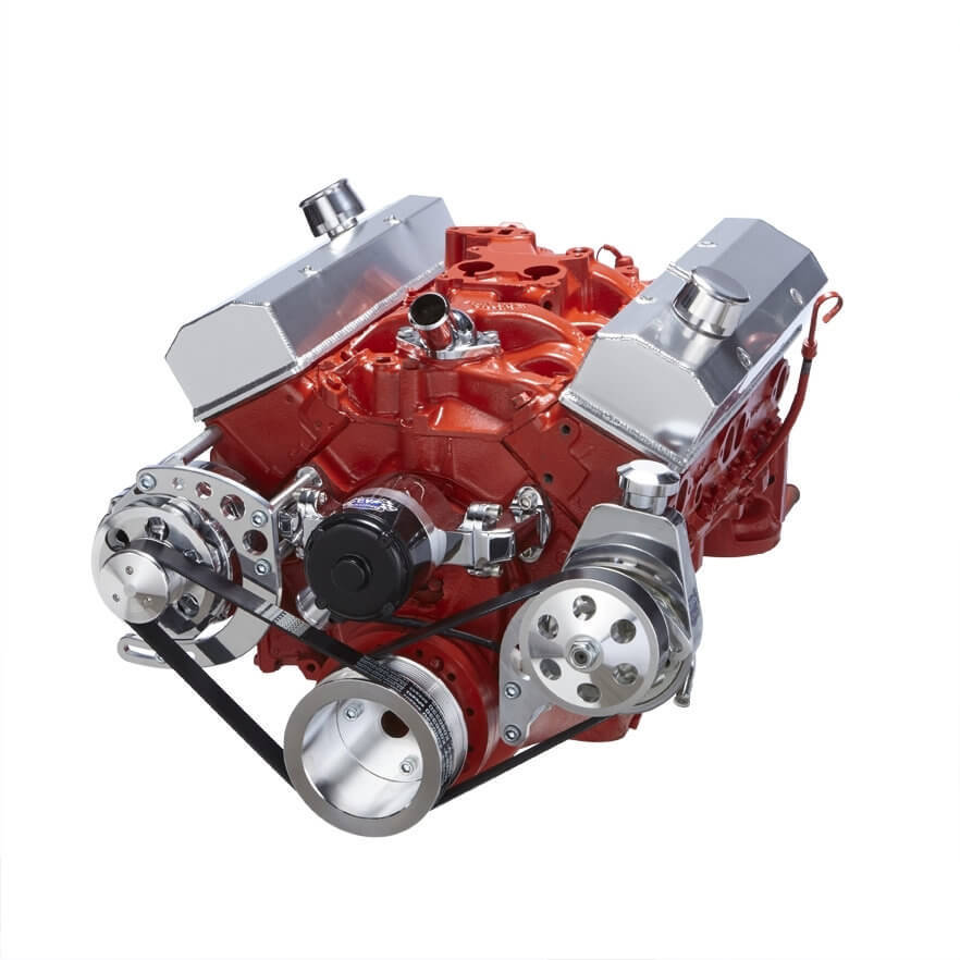CVF 350-SERPENTINE-PS-C-EWP Chevy Small Block Serpentine Conversion - Power Steering Electric Water Pump