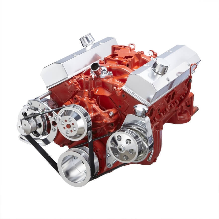 CVF 350-SERPENTINE-PS-C Chevy Small Block Serpentine Conversion - Power Steering & Alternator Long Water Pump