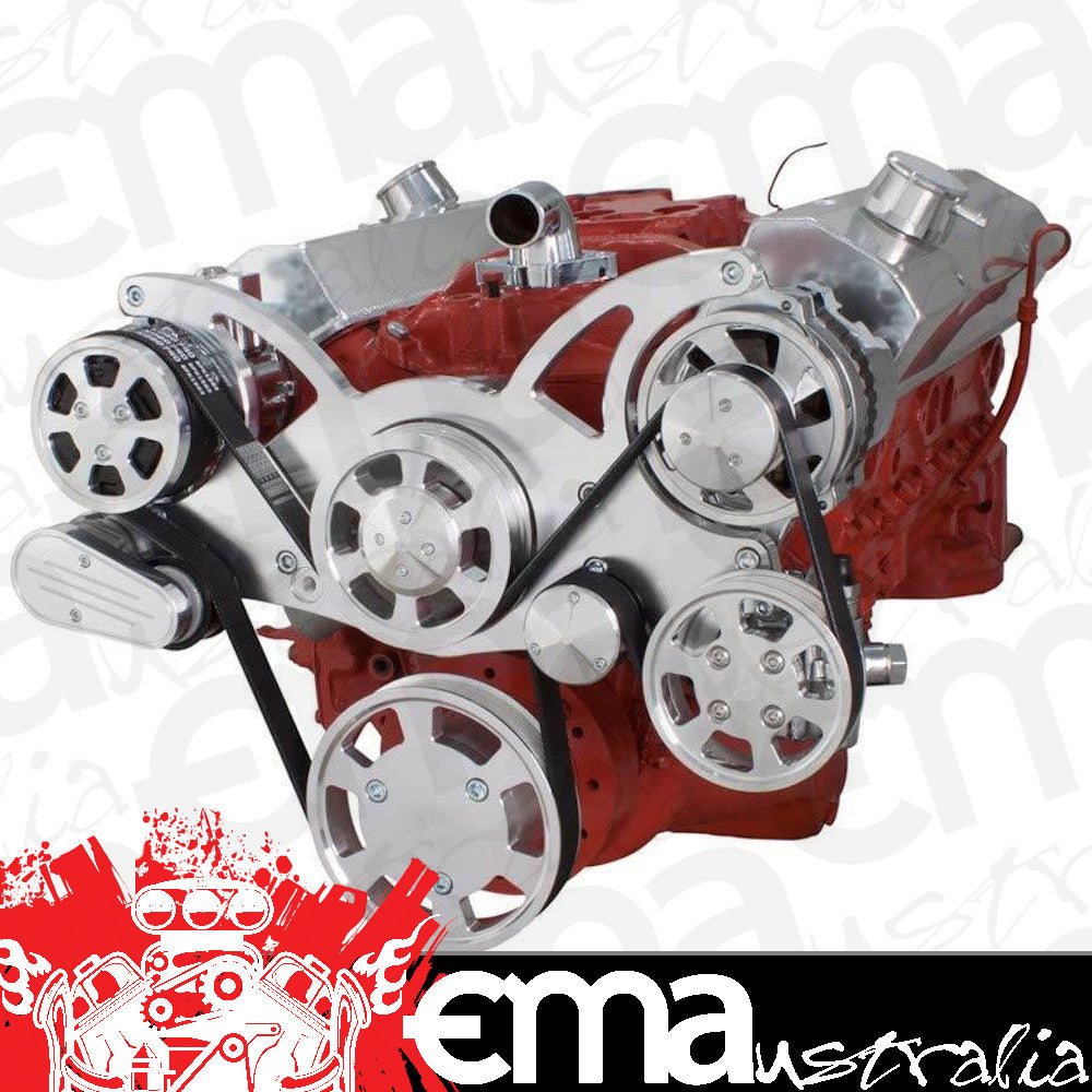 CVF Racing 350-Wraptor-AC Chev Small Block Serpentine Pulley Conversion Kit AC