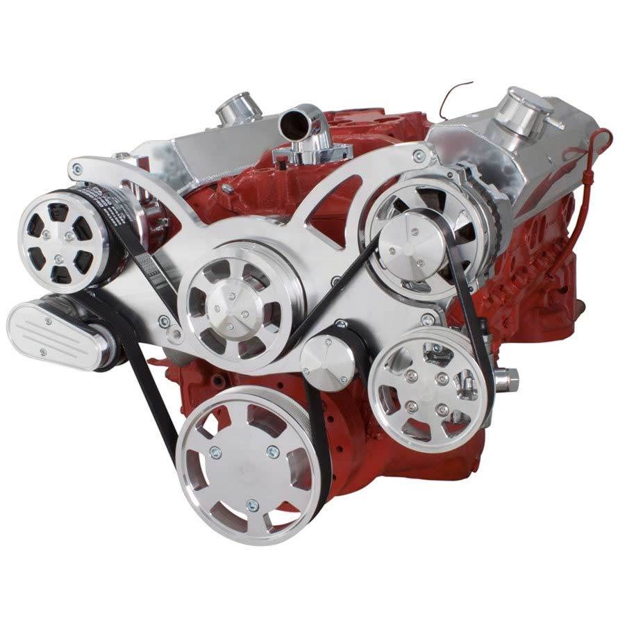 CVF Racing 350-Wraptor-AC Chev Small Block Serpentine Pulley Conversion Kit AC