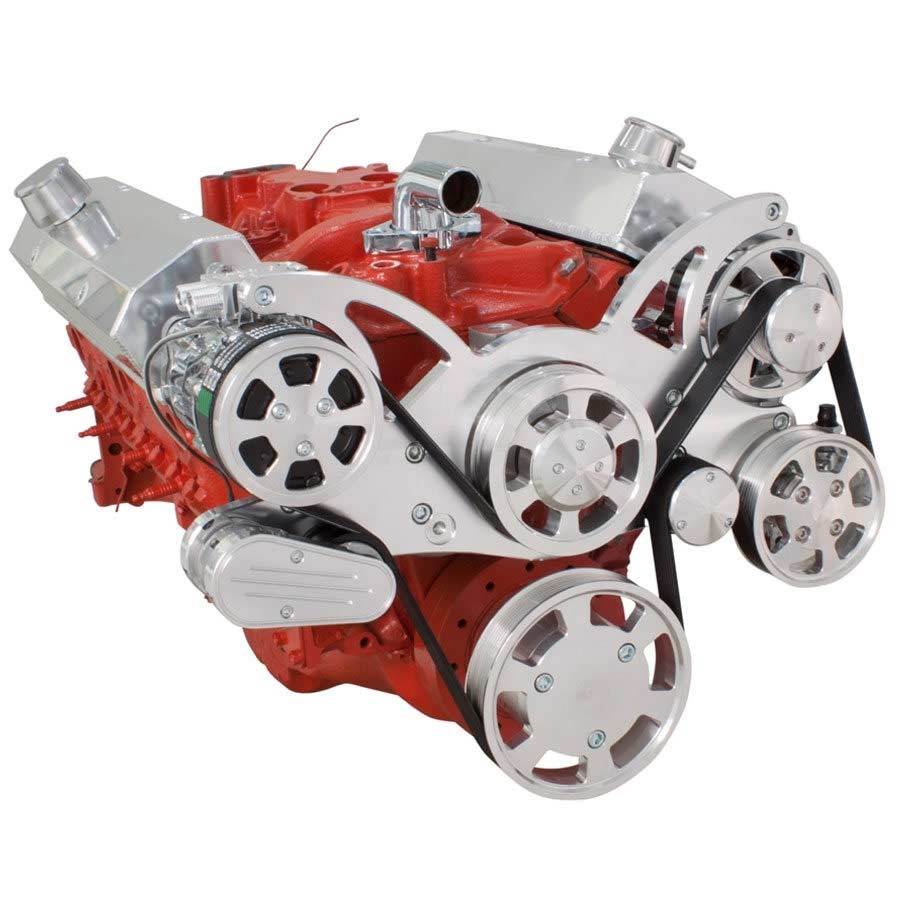 CVF Racing 350-Wraptor-AC Chev Small Block Serpentine Pulley Conversion Kit AC