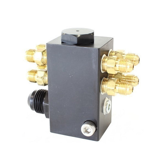 Enderle EN4027 Hat Or Top Port Distribution Block w/ -8an Inlet Fitting suit 8 Port Nozzles