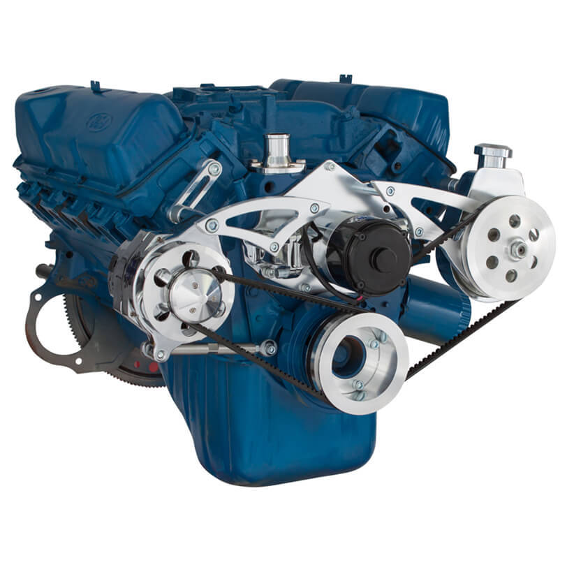 CVF 351C-PS-SYSTEM-EWP Ford 351C 351M & 400 V-Belt System - Power Steering & Alternator w/ Electric Water Pump