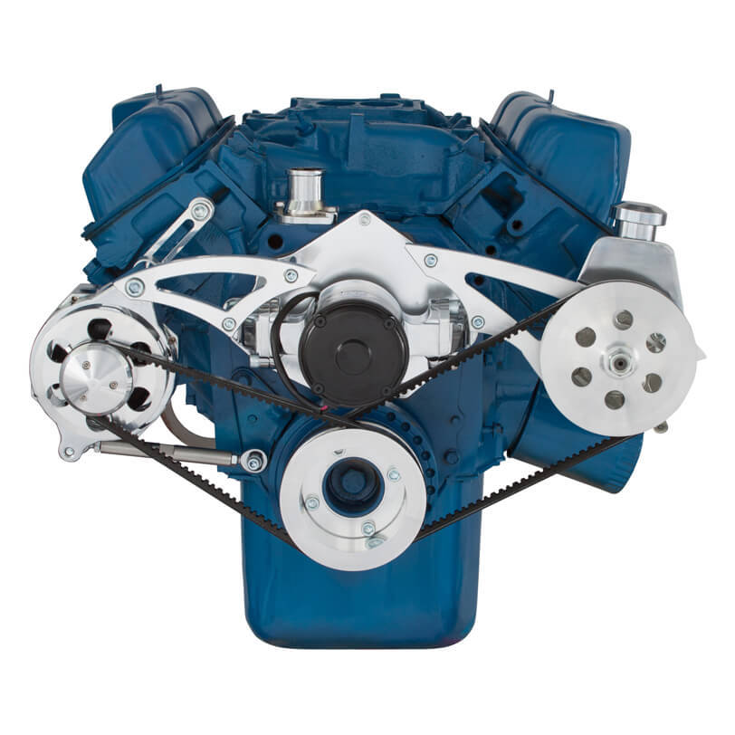 CVF 351C-PS-SYSTEM-EWP Ford 351C 351M & 400 V-Belt System - Power Steering & Alternator w/ Electric Water Pump
