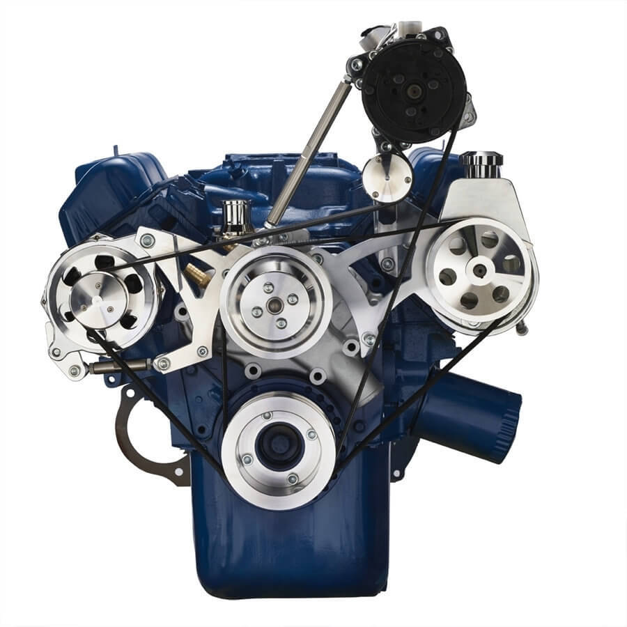 CVF 351C-SERPENTINE-AC Ford 351C 351M & 400 Serpentine System - AC Power Steering & Alternator