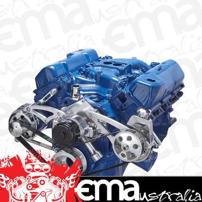 CVF 351C-SERPENTINE-PS-EWP-ALL Ford 351C Serpentine System - Power Steering & Alternator Electric Water Pump - All Inclusive
