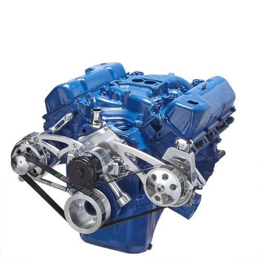 CVF 351C-SERPENTINE-PS-EWP-ALL Ford 351C Serpentine System - Power Steering & Alternator Electric Water Pump - All Inclusive