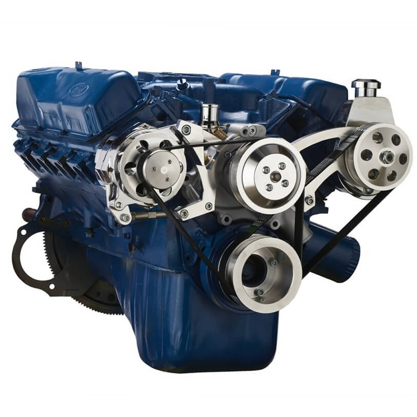 CVF Racing CVF-351C-SERPENTINE-PS 351C-SERPENTINE-PS Ford 351C 351M & 400 Serpentine System - Power Steering & Alternator