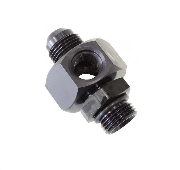 Enderle EN841-12-12B Pump Inlet Fitting -12an Bulkhead To -12an Flare w/ x2 -6an Returns
