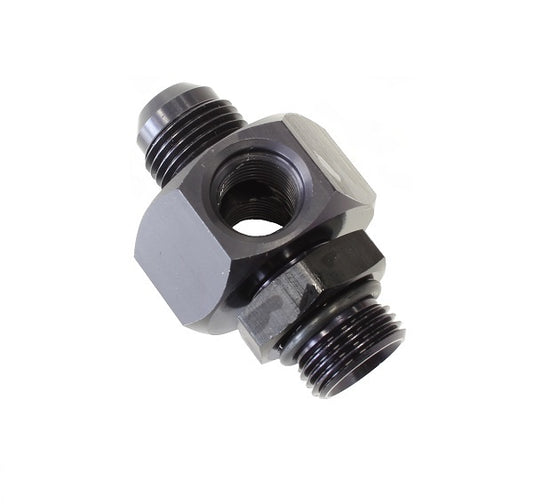 Enderle EN841-12-12B Pump Inlet Fitting -12an Bulkhead To -12an Flare w/ x2 -6an Returns