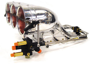 Enderle ENBAU-1 Aluminium "Big & Ugly" Injector Hat Complete w/ Fuel Lines & K-Style Metering Valve 5-9/16" Butterflies 10-1/2" Tall