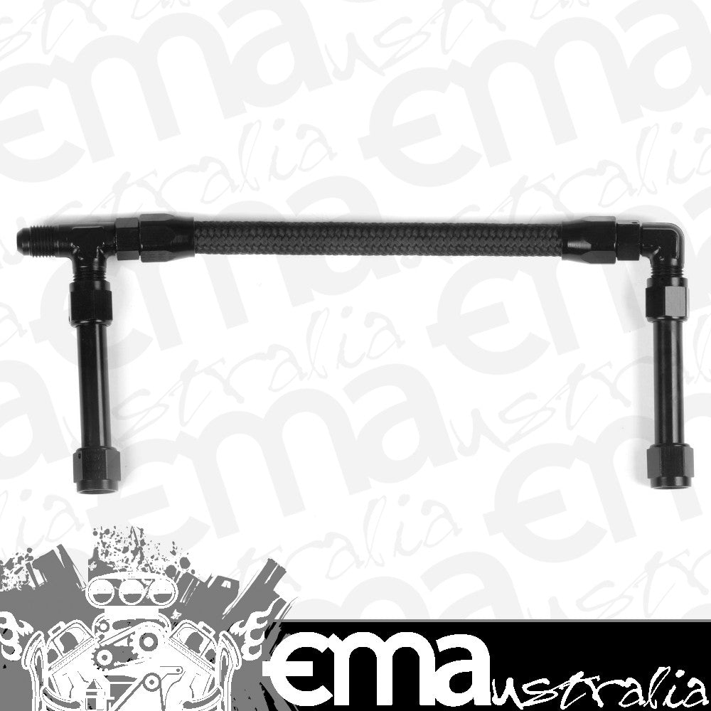 Earl's Performance ERLAT104195ERL Earls Performance Black Braided Fuel Line Duel Inlet Ultra 4150