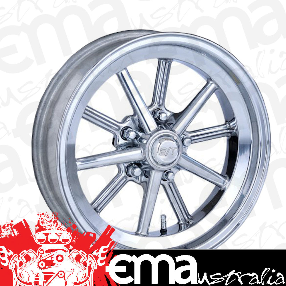 Team Three Wheels ET54XP45 1 Piece E-T Gasser Polished Rim 10 Spoke 15" X 4.5" X 2-3/8" Bs w/ 5 X 4.5" Bc