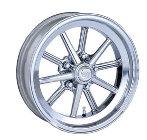 Team Three Wheels ET56XPP45 1 Piece E-T Gasser Polished Rim 10 Spoke 15" X 6" X 3-3/4" Bs w/ 5 X 4.5" Bc