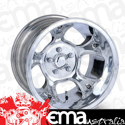 Team Three Wheels ET60FFP45 1 Piece E-T Fueler Polished Rim 16 " X 10" X 3-1/2" Bs w/ 5 X 4.5" Bc