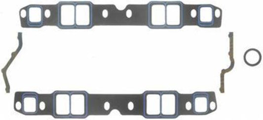 Fel-Pro Gaskets FE1244 Printoseal Intake Manifold Gasket Set Suit SB Chev, Trim To Fit 1.25" X 1.90" To 1.40" X 2.30" X.060", No Exhaust Crossover