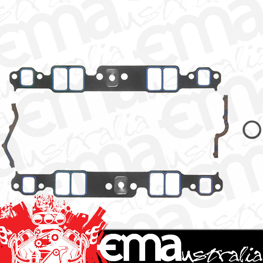 Fel-Pro Gaskets FE1256 Printoseal Intake Manifold Gasket Set Suit SB Chev 262-400, Open Exhaust Crossover 1.23" X 1.99" .060