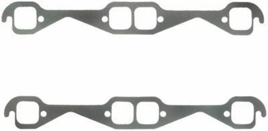 Fel-Pro Gaskets FE1405 Chev SB Perforated Steel Exhaust Gasket Set Large Race Port 1.55" X 1.55"