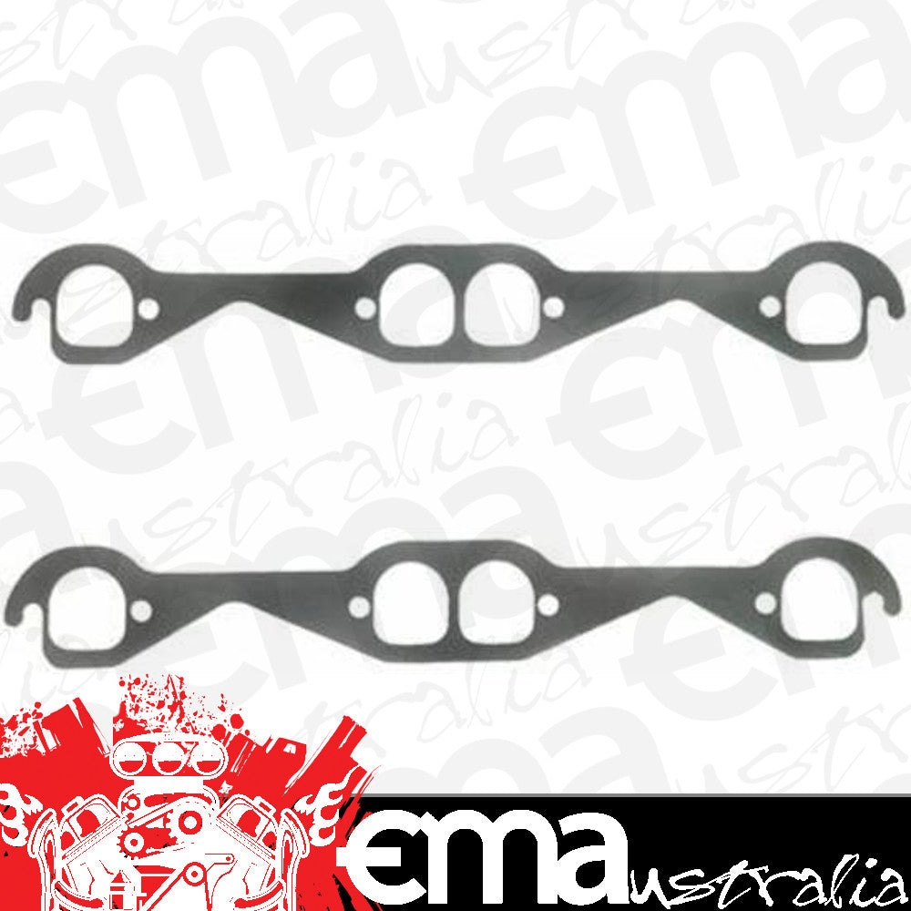 Fel-Pro Gaskets FE1406 Perforated Steel Exhaust Gasket Set Suit SB Chev Brodix Track-1 D-Port 1.53" X 1.63"