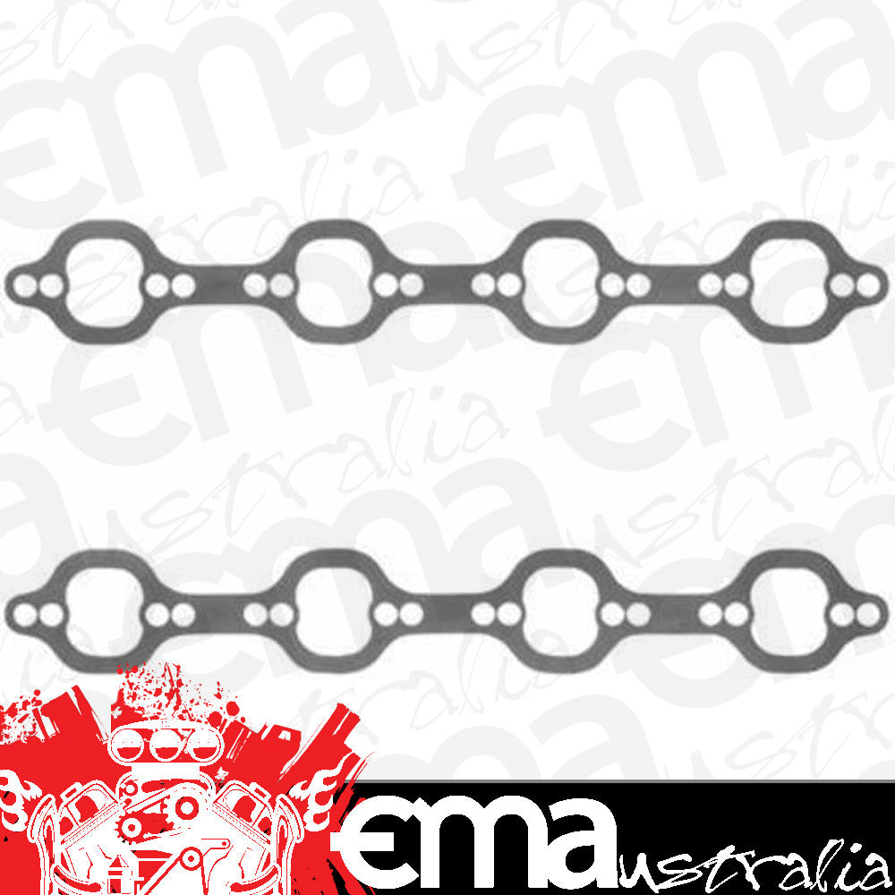 Fel-Pro Gaskets FE1487 Perforated Steel Exhaust Gasket Set Suit SB Ford 289-351W & Spread Bolt Pattern 1.42" X 1.62"