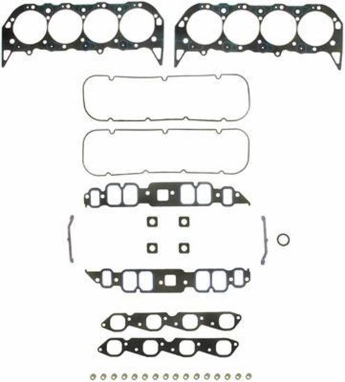 Fel-Pro Gaskets FE17249 Marine Gasket Head Set Suit BB Chev 502 Gen V Rectangle Port With Permadry Gasket & Premium Valve Stem Seal Not Efi