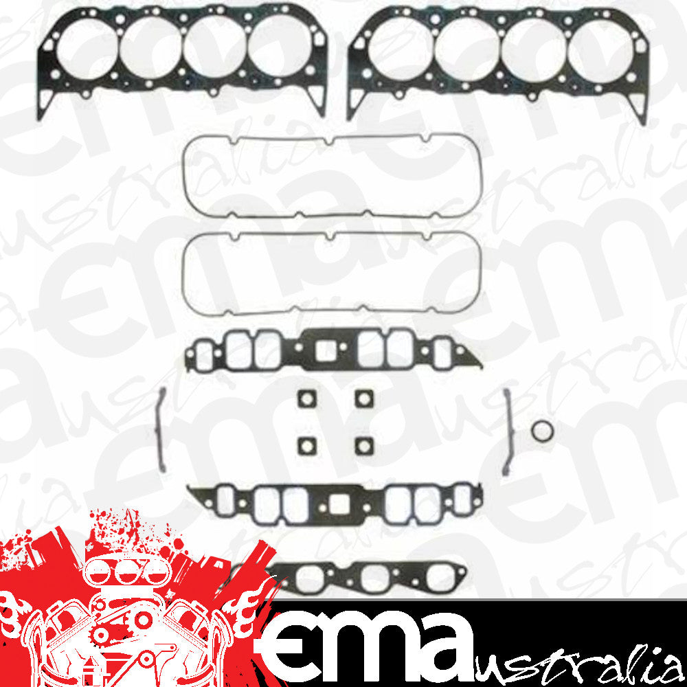 Fel-Pro Gaskets FE17249 Marine Gasket Head Set Suit BB Chev 502 Gen V Rectangle Port With Permadry Gasket & Premium Valve Stem Seal Not Efi