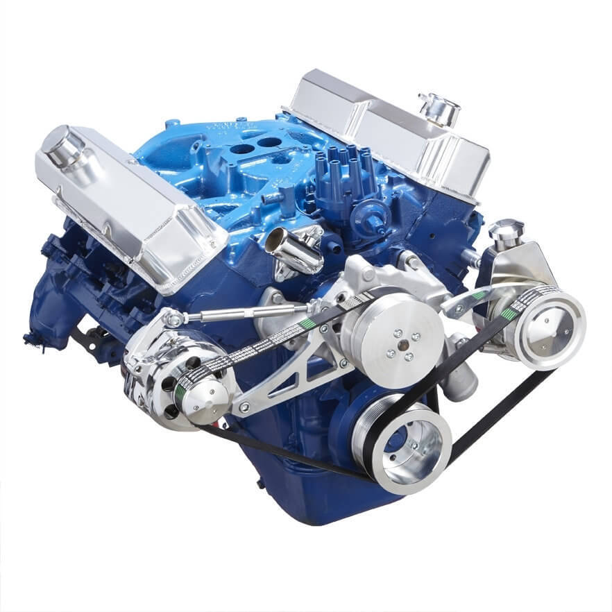 CVF 390-SERPENTINE-PS Ford 390 Serpentine System - Power Steering & Alternator