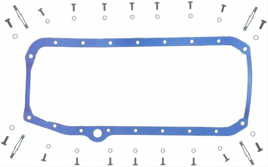 Suit Chev small block Gen 1 265-400 C.I.D. V8 1-Piece Rubber Oil Pan Gasket SB 1957-74 Fel-Pro Gaskets FEOS34509T
