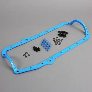 Chev Small Block Gen I, 267, 305, 350, 400 C.I.D Pre 1986, Drivers & passenegr side dipstick. Thick front seal 1 Piece Steel Core Rubber Sump Gasket SB Rh/Lh Fel-Pro Gaskets