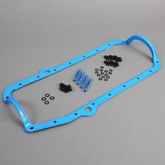 Chev Small Block Gen I, 267, 305, 350, 400 C.I.D Pre 1986, Drivers & passenegr side dipstick. Thick front seal 1 Piece Steel Core Rubber Sump Gasket SB Rh/Lh Fel-Pro Gaskets