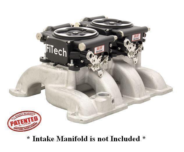 Fitech FH30062 Fitech Go Efi 2X4 625Hp Dual Quad Self Tuning Fuel Injection Black