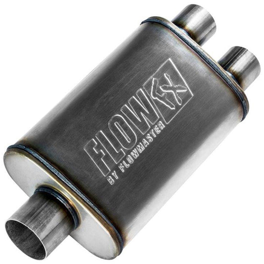 Flowmaster FLO72198 Flowfx Stainless Steel 3.0" Inlet X 2.5" Outlets Muffler (each)