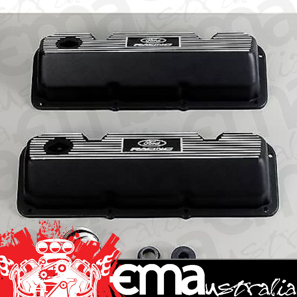 Ford Racing FMM-6582-A341R Black Alloy Valve Covers Ford Cleveland 302-351 Cid