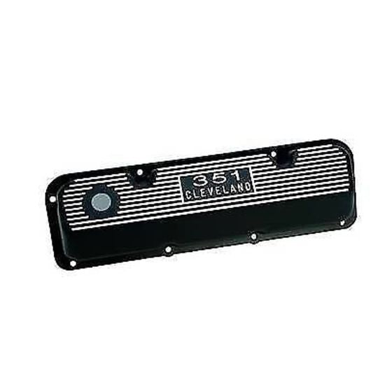 Ford Racing FMM-6582-C351BK Black Alloy Valve Covers Ford Cleveland 351 Cid