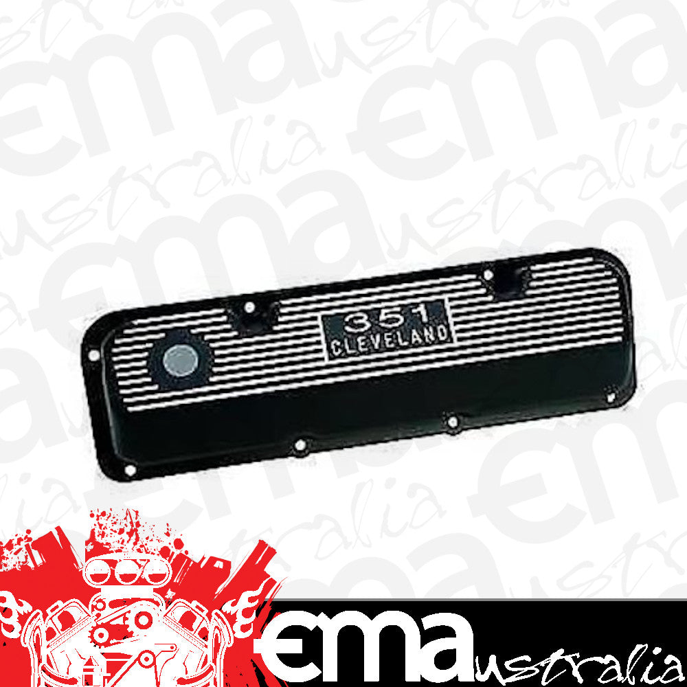 Ford Racing FMM-6582-C351BK Black Alloy Valve Covers Ford Cleveland 351 Cid