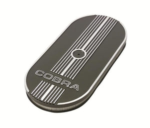 Ford Racing FMM-9600-C302 Ford RACING OVAL AIR CLEANER BLACK W/ COBRA LOGO 21-1/16"L X 10"W
